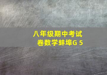 八年级期中考试卷数学蚌埠G 5